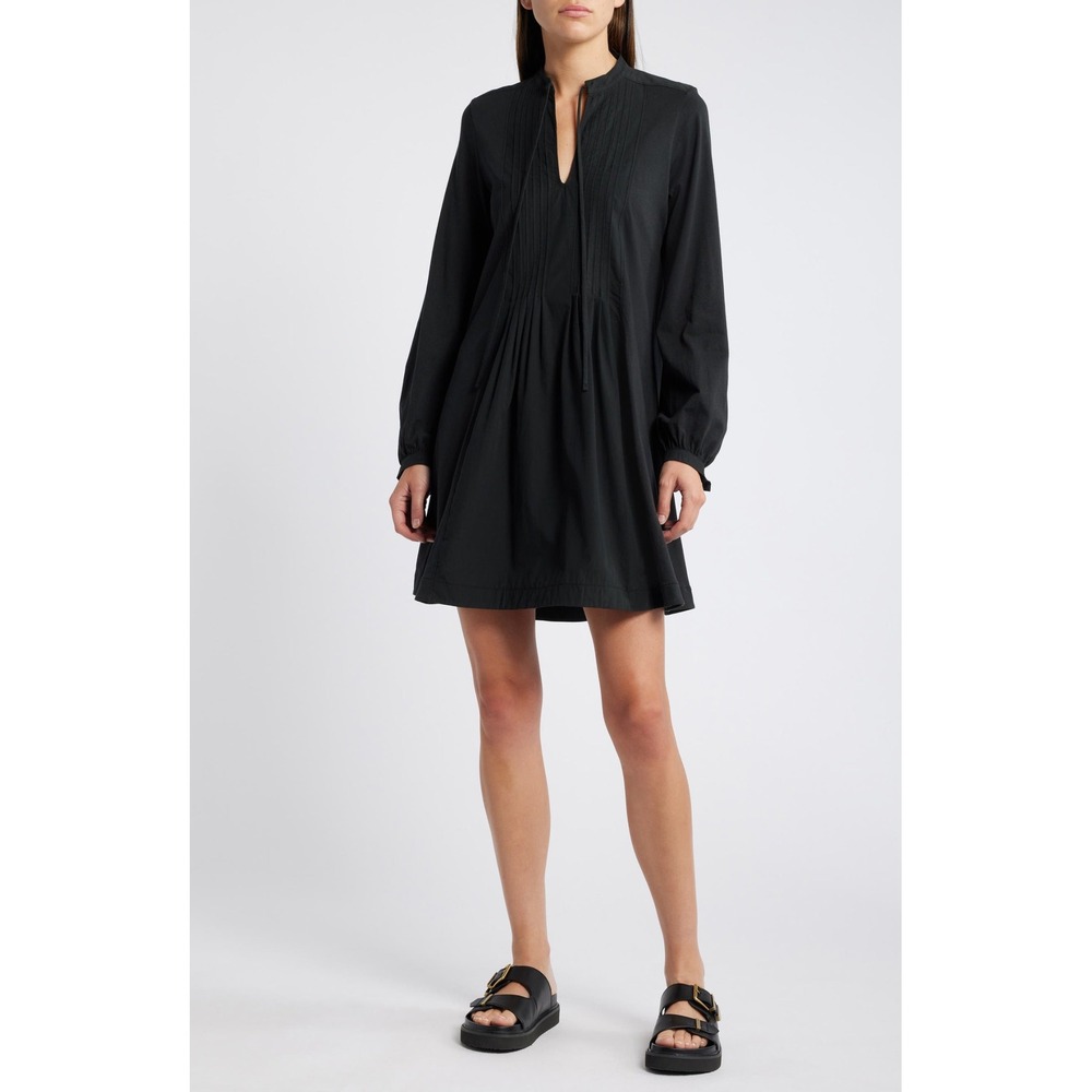 New! Nation Los Angeles Ariana Pintuck Long Sleeve‎ Organic Cotton Dress Medium